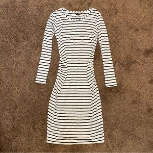 Imanimo Maternity Black & White Striped Long Sleeve Dress NWT